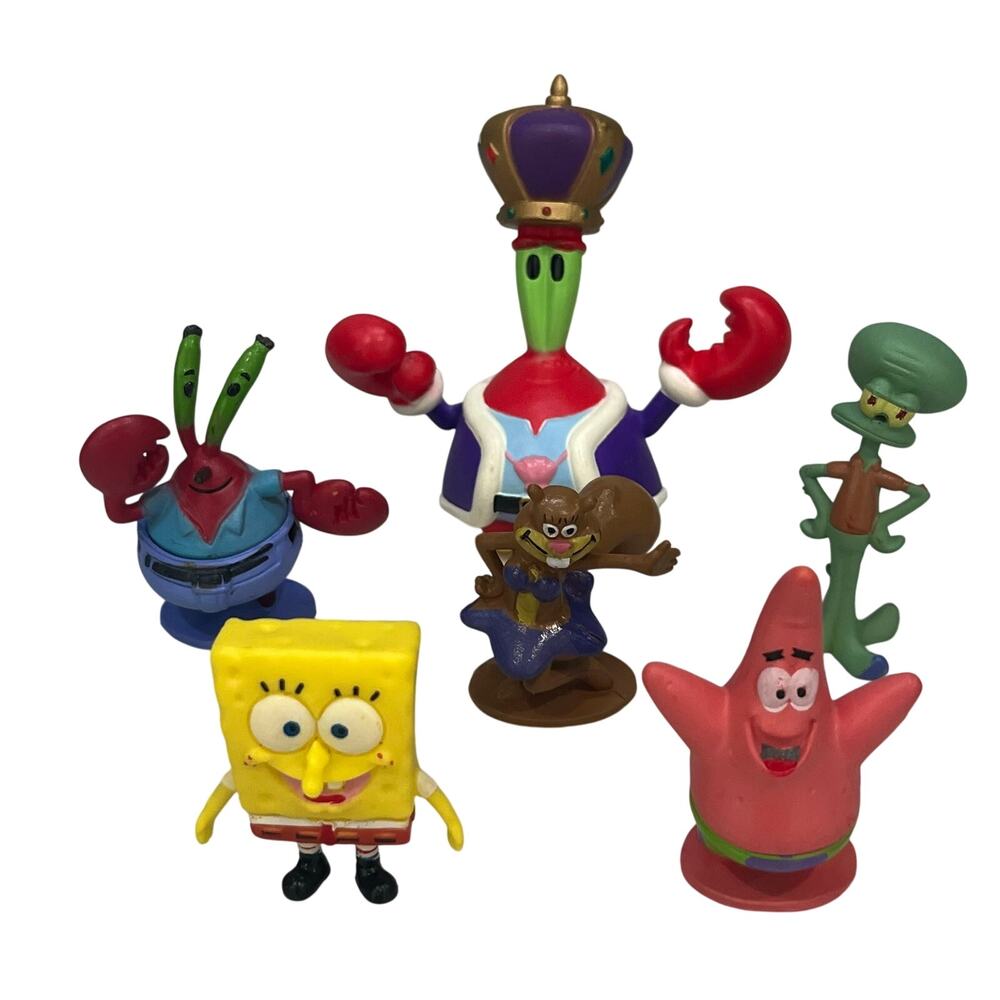 SpongeBob SquarePants PVC Figure Lot of 6 Patrick Sandy Squidward Mr Krabs